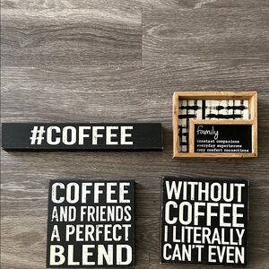 Charming Black Coffee Sign Set for Kitchen Decor